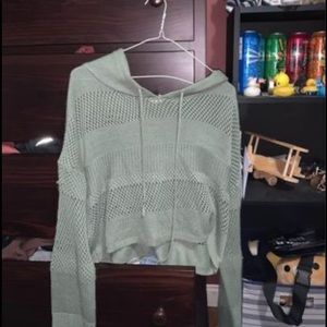 Knitted cropped hoodie